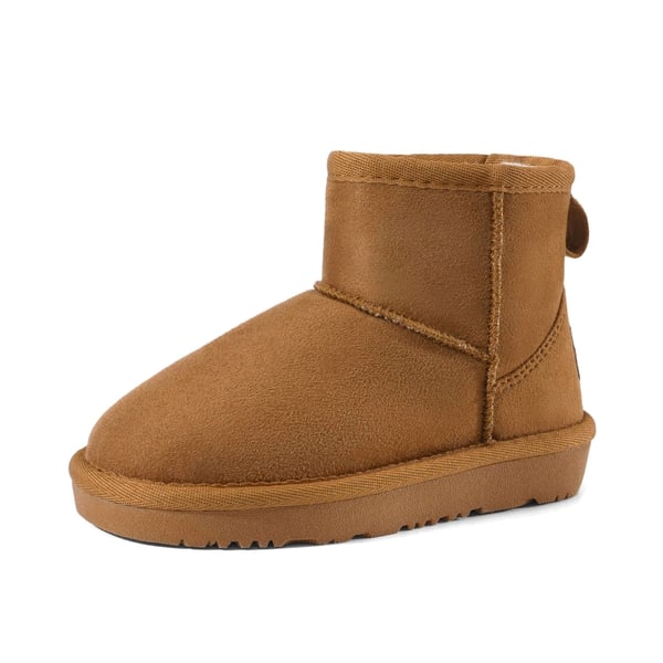 [FuzzyClassic Kid's Low Boot] Kids Faux Fur-Lined Snow Boots - CAMEL -  0